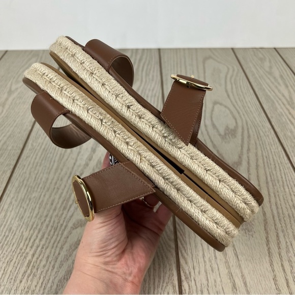 Stuart Weitzman Mykonos Two-Strap Slide Espadrille Sandals 8.5B Camel Tan $295 - Picture 5 of 8